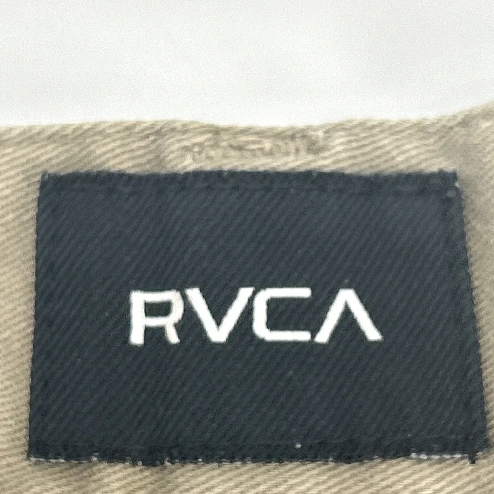 RVCA Shorts Men's Size 31 Beige Flat Front Chino Casual Pockets Week-End Stretch